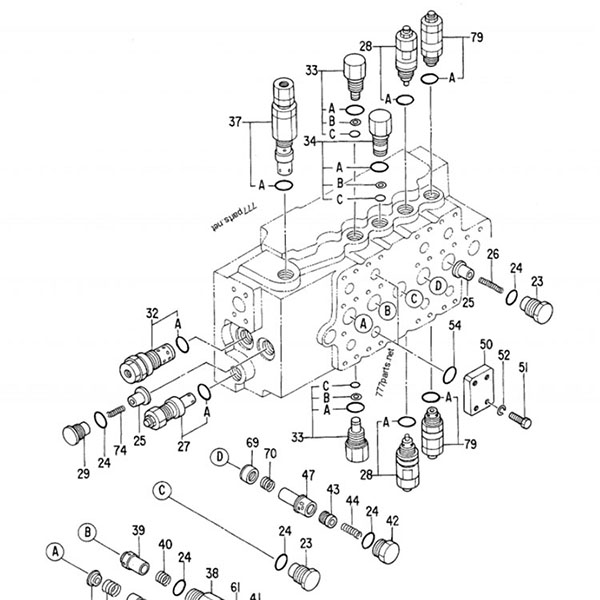 Hitachi EX300-2 hydraulisk kontrollventil 4314749